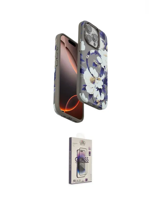 ieg™ iPhone 15 Pro Kılıf Siluet Doku - Siyah Bilvis 3D Cam Ekran Koruyucu