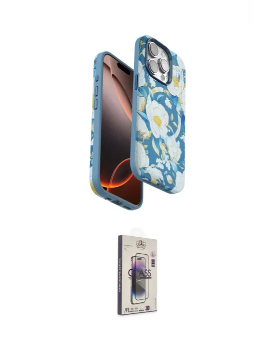 ieg™ iPhone 15 Pro Kılıf Siluet Doku - Siyah Bilvis 3D Cam Ekran Koruyucu