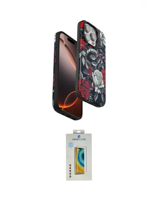 ieg™ iPhone 15 Pro Kılıf Siluet Doku - Siyah Polymer Nano Ekran Koruyucu