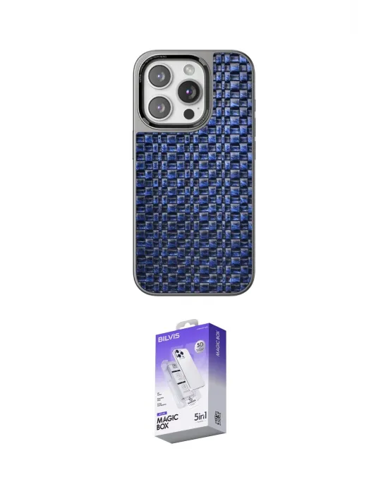 ieg™ iPhone 15 Pro Kılıf Siluet Form Serisi - Siyah Bilvis 5in1 3D Magic Cam Ekran Koruyucu