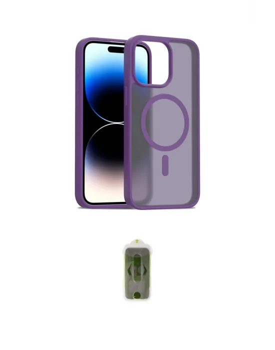 ieg™ iPhone 15 Pro Kılıf Siluet Minimal Prime - Siyah Joko Magic 5D Hayalet Cam