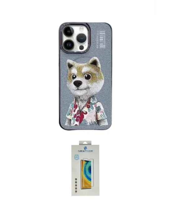 ieg™ iPhone 15 Pro Kılıf Siluet Modern Özel Seri - Siyah Polymer Nano Ekran Koruyucu