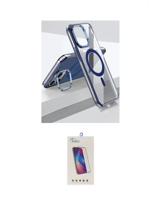 ieg™ iPhone 15 Pro Kılıf Vadi Çizgi Özel Seri - Siyah Joko 5D Cam