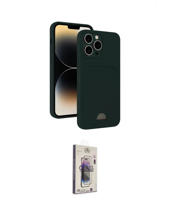ieg™ iPhone 15 Pro Kılıf Vadi Çizgi Prime - Siyah Bilvis 3D Cam Ekran Koruyucu