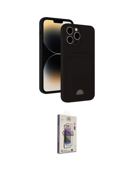 ieg™ iPhone 15 Pro Kılıf Vadi Çizgi Prime - Siyah Bilvis 3D Cam Ekran Koruyucu