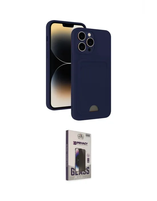 ieg™ iPhone 15 Pro Kılıf Vadi Çizgi Prime - Siyah Bilvis Hayalet Cam Ekran Koruyucu
