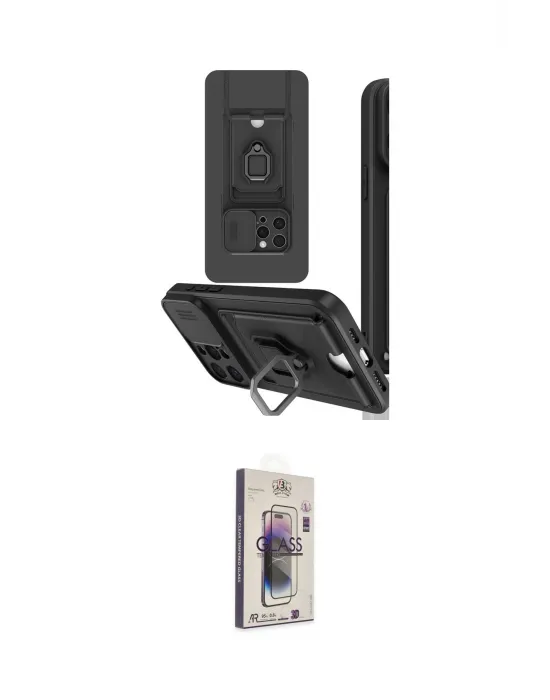 ieg™ iPhone 15 Pro Kılıf Vadi Form Prime - Siyah Bilvis 3D Cam Ekran Koruyucu