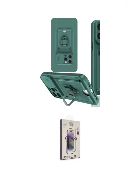 ieg™ iPhone 15 Pro Kılıf Vadi Form Prime - Siyah Bilvis 3D Cam Ekran Koruyucu