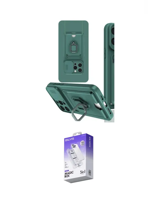 ieg™ iPhone 15 Pro Kılıf Vadi Form Prime - Siyah Bilvis 5in1 3D Magic Cam Ekran Koruyucu