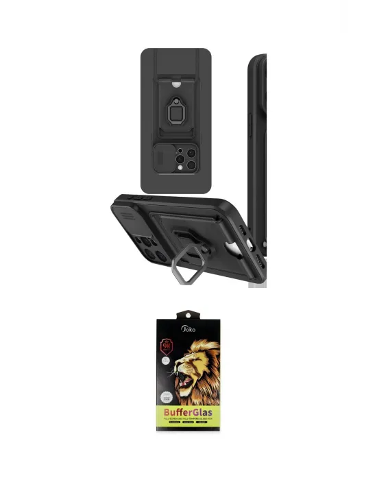 ieg™ iPhone 15 Pro Kılıf Vadi Form Prime - Siyah Buffer Cam Ekran Koruyucu