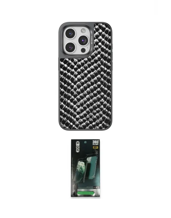 ieg™ iPhone 15 Pro Kılıf Vadi Özel Seri - Şeffaf 360 Full Body Arka Koruyucu