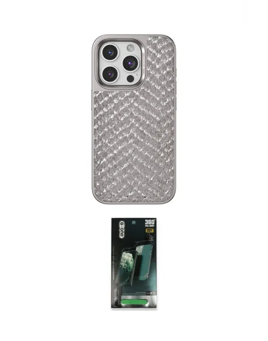 ieg™ iPhone 15 Pro Kılıf Vadi Özel Seri - Şeffaf 360 Full Body Arka Koruyucu