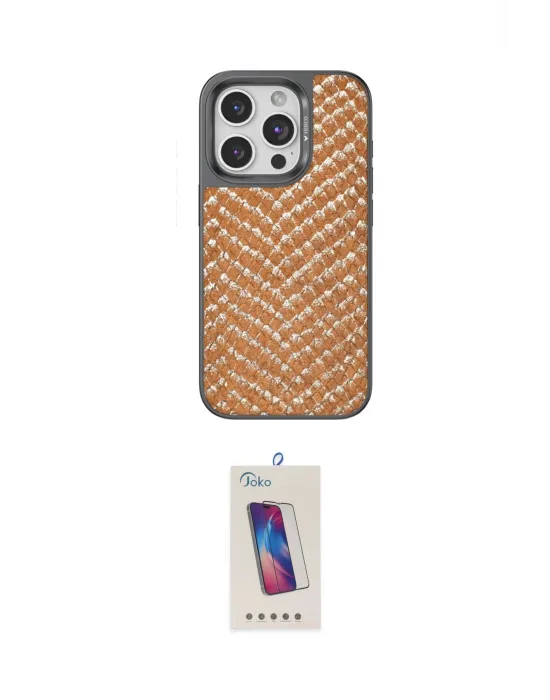 ieg™ iPhone 15 Pro Kılıf Vadi Özel Seri - Siyah Joko 5D Cam
