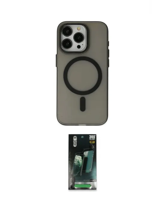 ieg™ iPhone 15 Pro Kılıf Yadigar Işık - Şeffaf 360 Full Body Arka Koruyucu