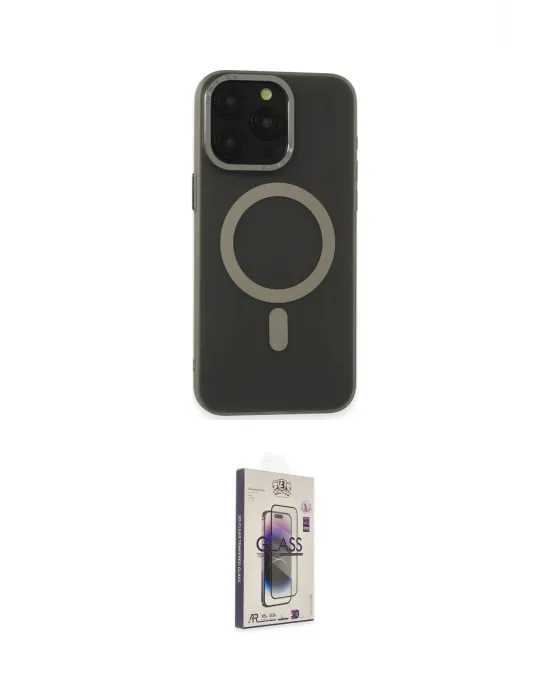 ieg™ iPhone 15 Pro Kılıf Yadigar Işık - Siyah Bilvis 3D Cam Ekran Koruyucu