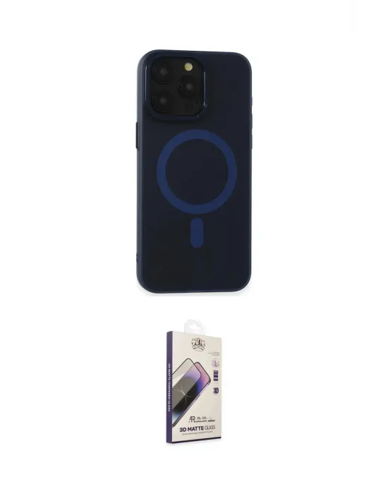 ieg™ iPhone 15 Pro Kılıf Yadigar Işık - Siyah Bilvis 3D Mat Cam Ekran Koruyucu