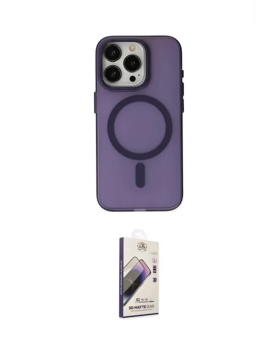 ieg™ iPhone 15 Pro Kılıf Yadigar Işık - Siyah Bilvis 3D Mat Cam Ekran Koruyucu