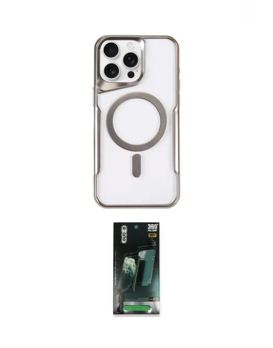 ieg™ iPhone 15 Pro Kılıf Yadigar Klasik Özel Seri - Şeffaf 360 Full Body Arka Koruyucu