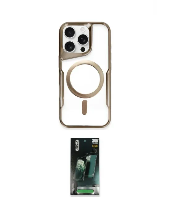 ieg™ iPhone 15 Pro Kılıf Yadigar Klasik Özel Seri - Şeffaf 360 Full Body Arka Koruyucu