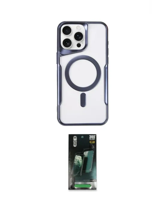 ieg™ iPhone 15 Pro Kılıf Yadigar Klasik Özel Seri - Şeffaf 360 Full Body Arka Koruyucu