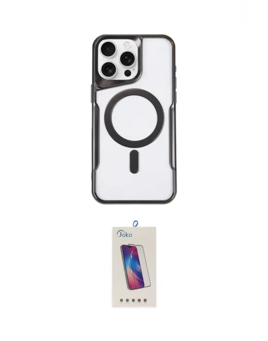 ieg™ iPhone 15 Pro Kılıf Yadigar Klasik Özel Seri - Siyah Joko 5D Cam