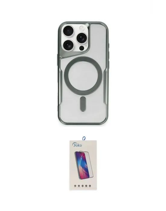ieg™ iPhone 15 Pro Kılıf Yadigar Klasik Özel Seri - Siyah Joko 5D Cam