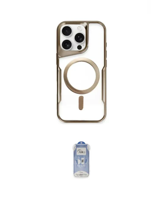 ieg™ iPhone 15 Pro Kılıf Yadigar Klasik Özel Seri - Siyah Joko Magic 5D Cam