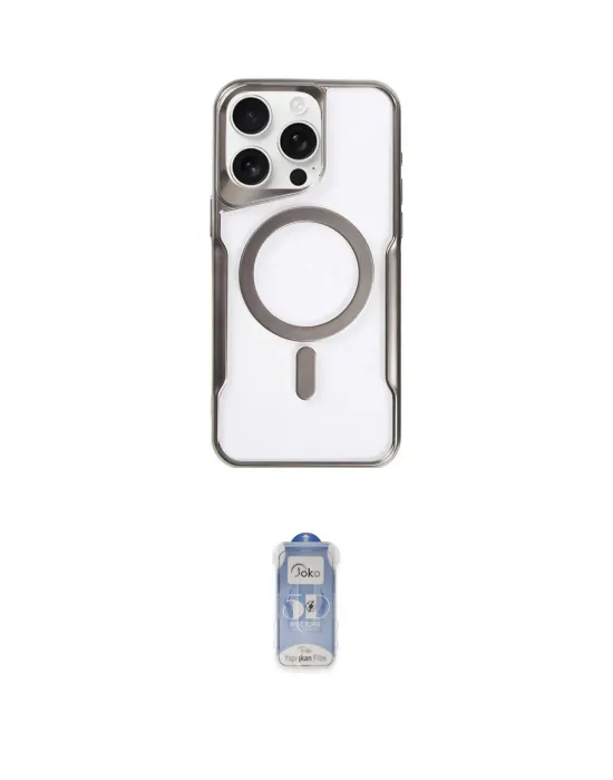ieg™ iPhone 15 Pro Kılıf Yadigar Klasik Özel Seri - Siyah Joko Magic 5D Cam