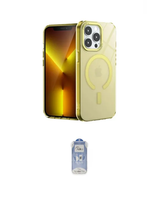 ieg™ iPhone 15 Pro Kılıf Yankı Çizgi - Siyah Joko Magic 5D Cam