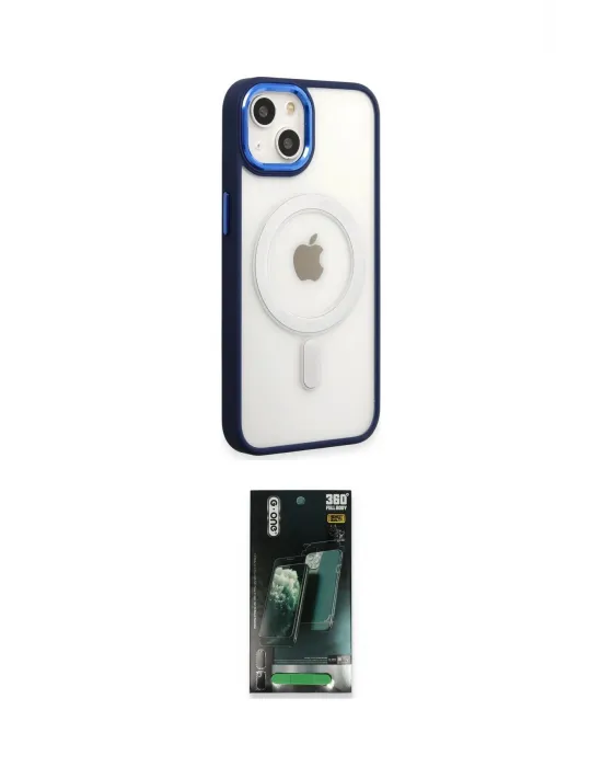 ieg™ iPhone 15 Pro Kılıf Yankı Işık Özel Seri - Şeffaf 360 Full Body Arka Koruyucu