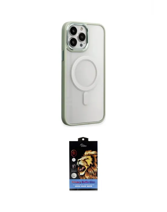 ieg™ iPhone 15 Pro Kılıf Yankı Işık Özel Seri - Siyah Buffer Hayalet Cam Ekran Koruyucu