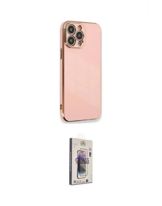 ieg™ iPhone 15 Pro Kılıf Yankı Serisi - Siyah Bilvis 3D Cam Ekran Koruyucu