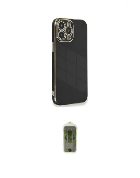 ieg™ iPhone 15 Pro Kılıf Yankı Serisi - Siyah Joko Magic 5D Hayalet Cam