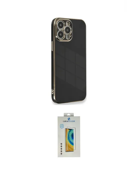 ieg™ iPhone 15 Pro Kılıf Yankı Serisi - Siyah Polymer Nano Ekran Koruyucu