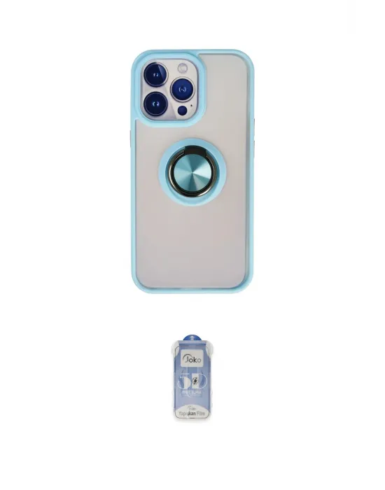 ieg™ iPhone 15 Pro Kılıf Yörünge Çizgi - Siyah Joko Magic 5D Cam