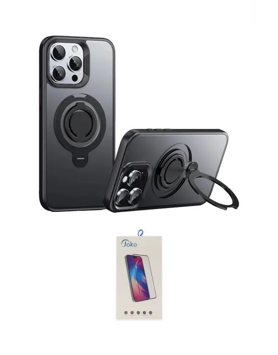 ieg™ iPhone 15 Pro Kılıf Zirve Çizgi Prime - Siyah Joko 5D Cam