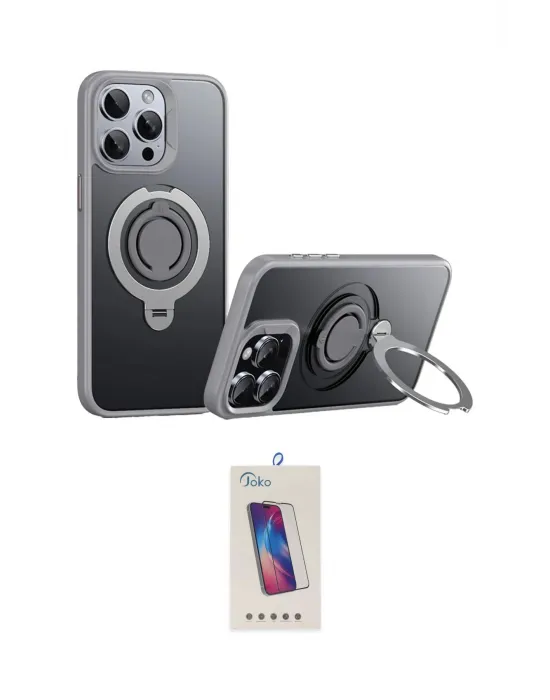 ieg™ iPhone 15 Pro Kılıf Zirve Çizgi Prime - Siyah Joko 5D Cam
