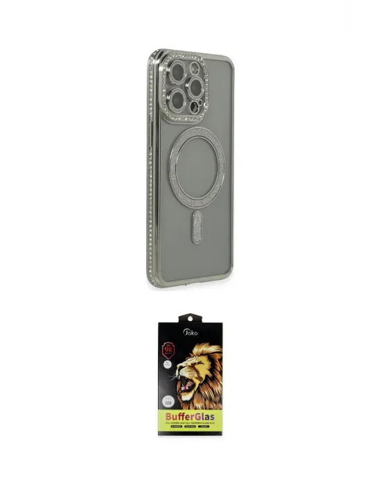 ieg™ iPhone 15 Pro Kılıf Zirve Doku Prime - Siyah Buffer Cam Ekran Koruyucu