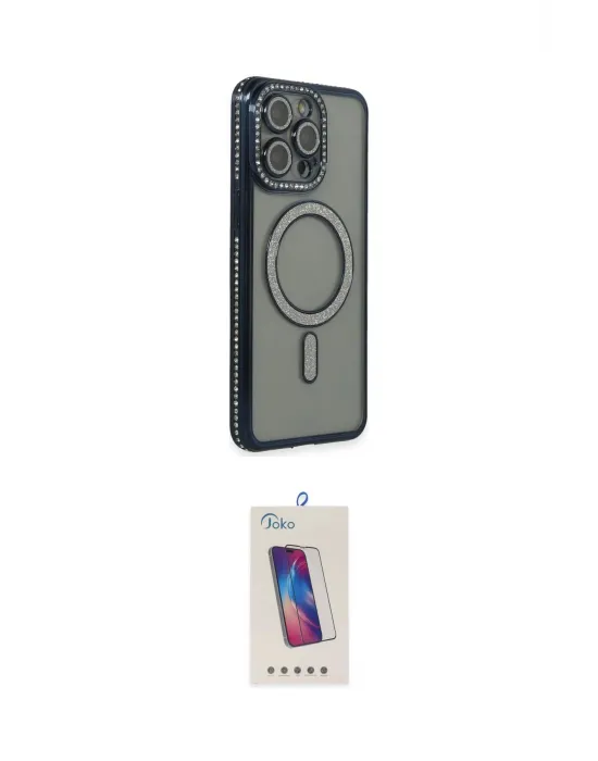 ieg™ iPhone 15 Pro Kılıf Zirve Doku Prime - Siyah Joko 5D Cam