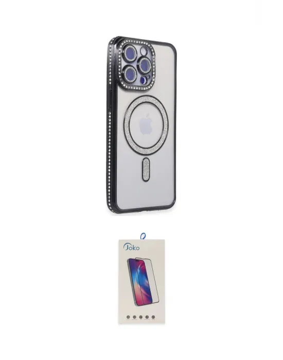 ieg™ iPhone 15 Pro Kılıf Zirve Doku Prime - Siyah Joko 5D Cam