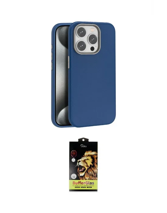 ieg™ iPhone 15 Pro Kılıf Zirve Modern Prime - Siyah Buffer Cam Ekran Koruyucu