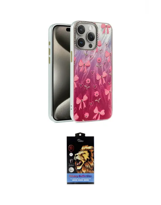 ieg™ iPhone 15 Pro Kılıf Zirve Modern Prime - Siyah Buffer Hayalet Cam Ekran Koruyucu