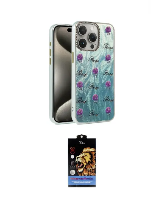 ieg™ iPhone 15 Pro Kılıf Zirve Modern Prime - Siyah Buffer Hayalet Cam Ekran Koruyucu