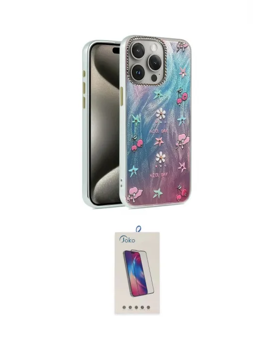 ieg™ iPhone 15 Pro Kılıf Zirve Modern Prime - Siyah Joko 5D Cam