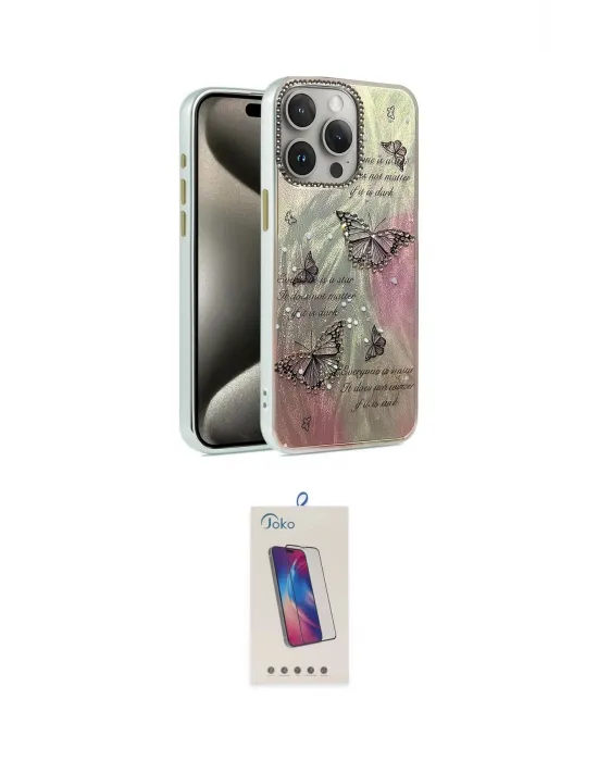ieg™ iPhone 15 Pro Kılıf Zirve Modern Prime - Siyah Joko 5D Cam