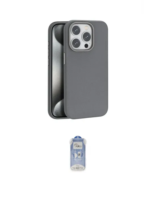 ieg™ iPhone 15 Pro Kılıf Zirve Modern Prime - Siyah Joko Magic 5D Cam