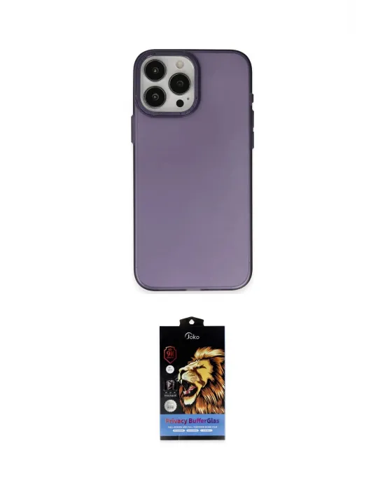 ieg™ iPhone 15 Pro Max Kılıf Ahenk Çizgi Prime - Siyah Buffer Hayalet Cam Ekran Koruyucu