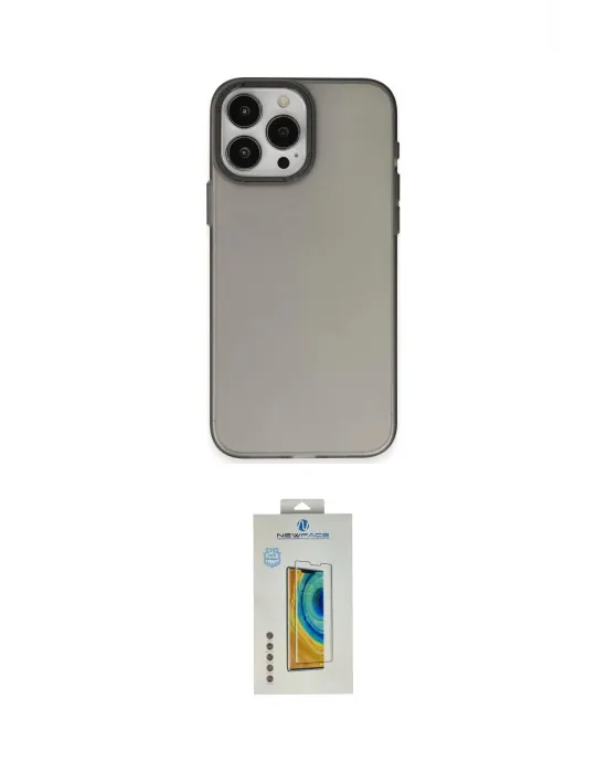 ieg™ iPhone 15 Pro Max Kılıf Ahenk Çizgi Prime - Siyah Polymer Nano Ekran Koruyucu