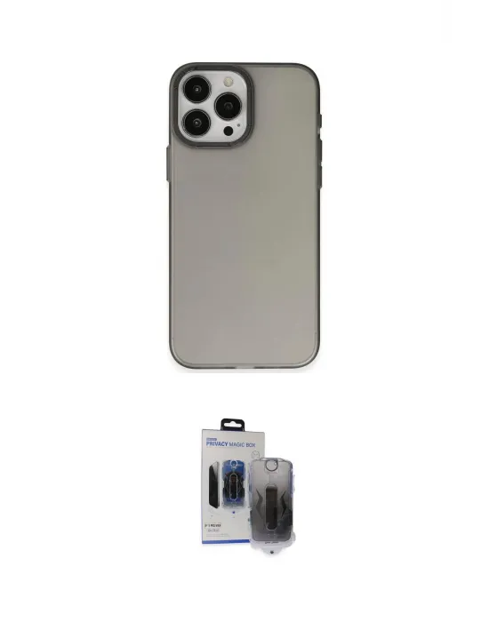 ieg™ iPhone 15 Pro Max Kılıf Ahenk Çizgi Prime - Siyah Vanessa Magic Hayalet Cam