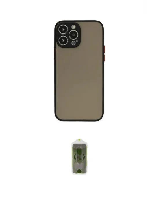 ieg™ iPhone 15 Pro Max Kılıf Ahenk Çizgi Serisi - Siyah Joko Magic 5D Hayalet Cam